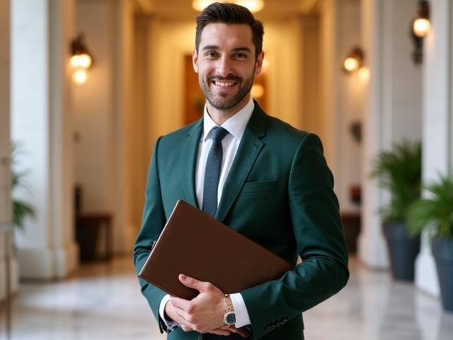 Un concierge professionale di alto livello in un hotel di lusso in Italia